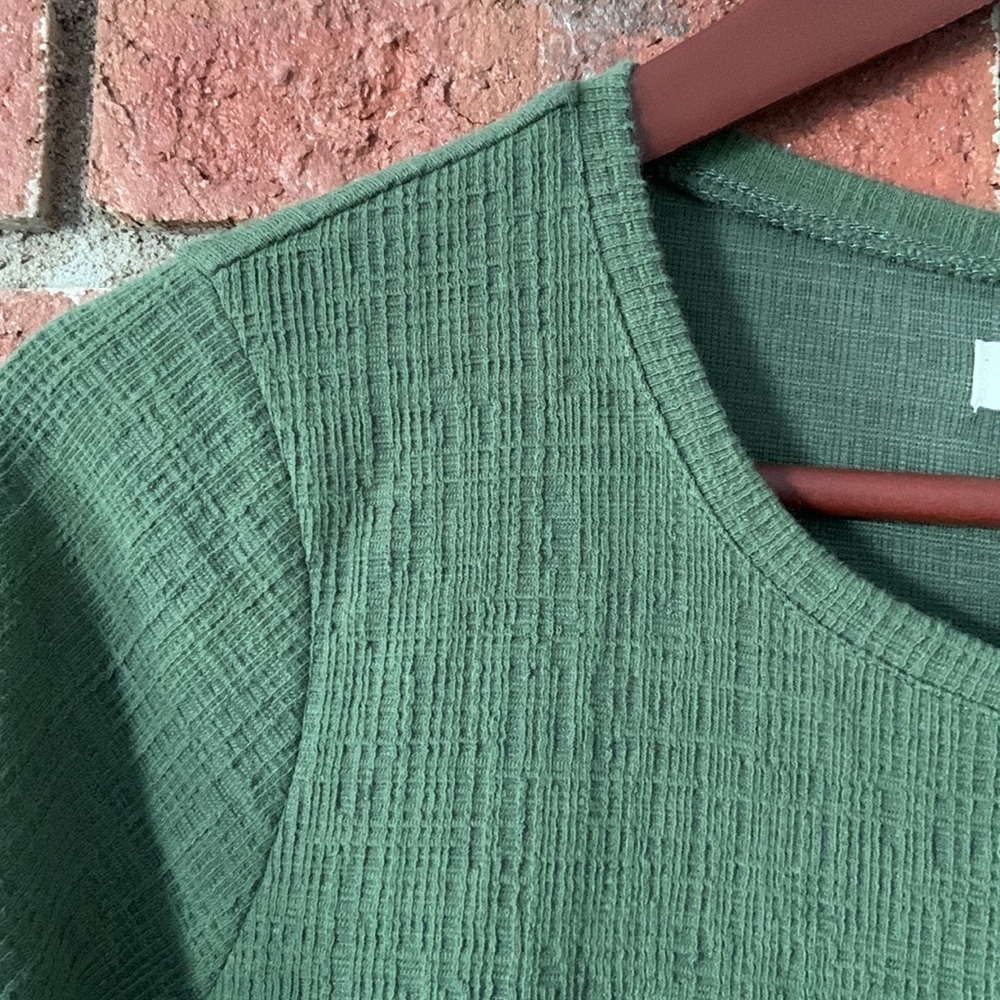 Madewell Olive Green Short Sleeve Wrap Dress - Picture 6 of 9